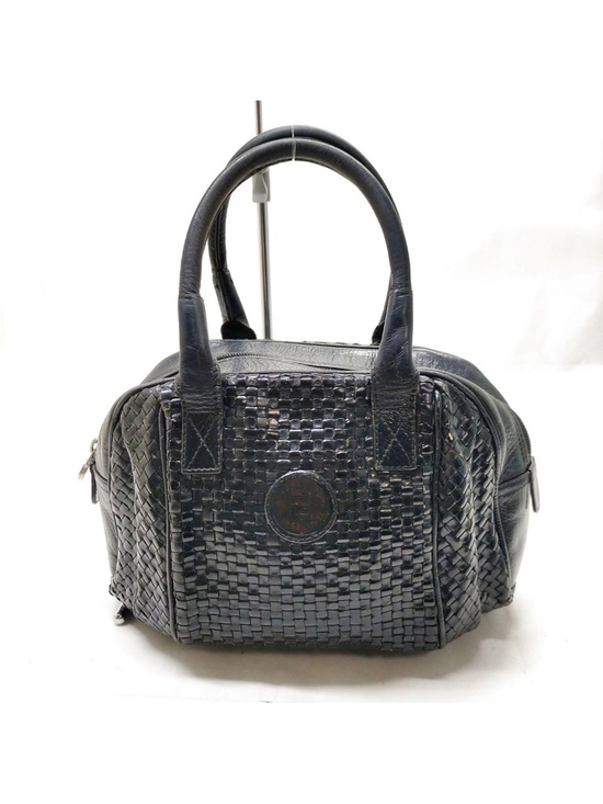 Fendi Handbags - Fendi Black Woven Leather Satchel Handbag